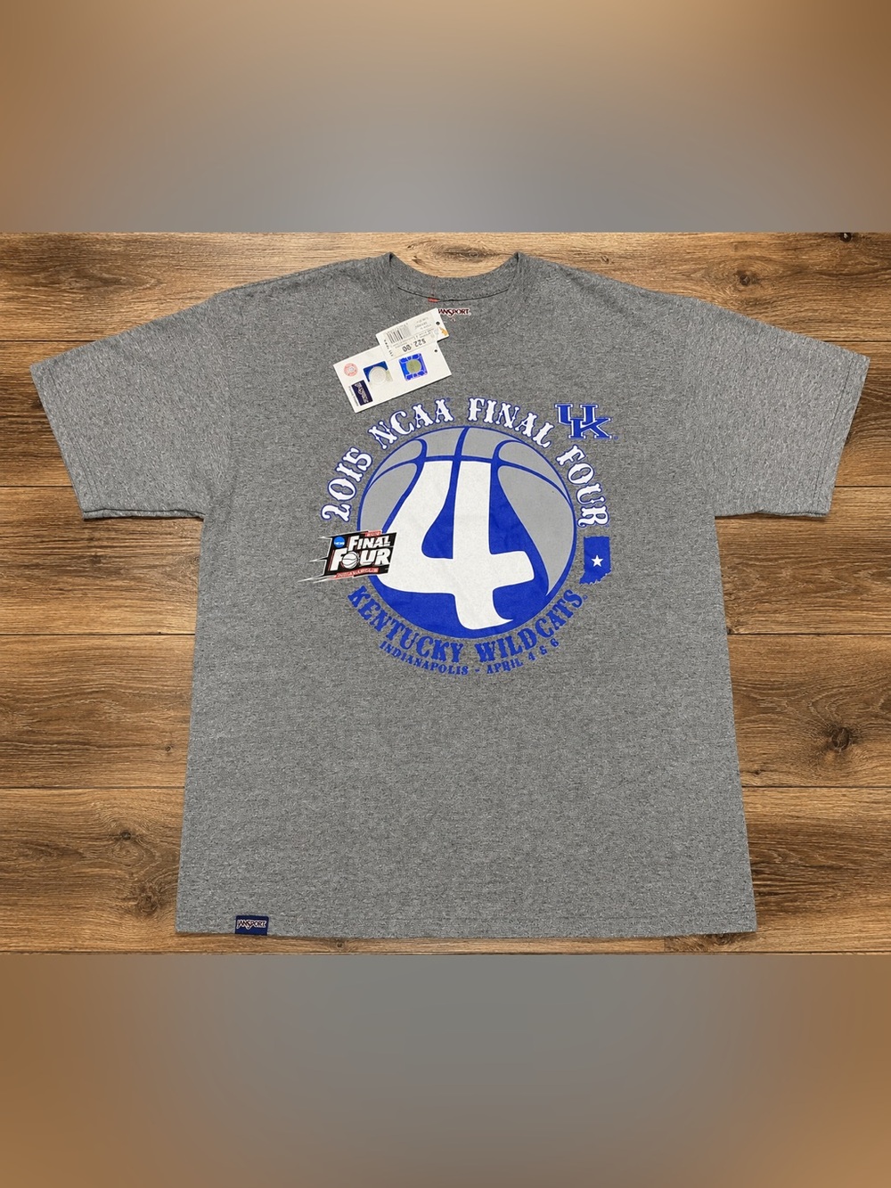 2015 NCAA Final Four Kentucky Wildcats Gray Graphic Tee Large Jansport NWT